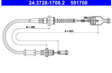 Tažné lanko, ovládání spojky ATE 24.3728-1708.2