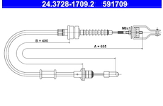 Tažné lanko, ovládání spojky ATE 24.3728-1709.2