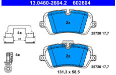 Sada brzdových platničiek kotúčovej brzdy ATE 13.0460-2604.2