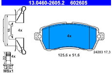Sada brzdových platničiek kotúčovej brzdy ATE 13.0460-2605.2