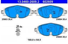 Sada brzdových destiček, kotoučová brzda ATE ATE 13.0460-2609.2