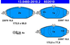 Sada brzdových platničiek kotúčovej brzdy ATE 13.0460-2610.2