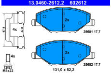 Sada brzdových platničiek kotúčovej brzdy ATE 13.0460-2612.2