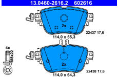 Sada brzdových platničiek kotúčovej brzdy ATE 13.0460-2616.2