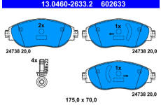Sada brzdových platničiek kotúčovej brzdy ATE 13.0460-2633.2