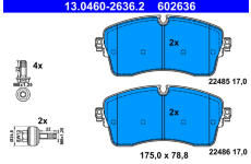 Sada brzdových platničiek kotúčovej brzdy ATE 13.0460-2636.2