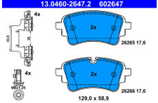 Sada brzdových platničiek kotúčovej brzdy ATE 13.0460-2647.2