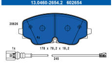 Sada brzdových platničiek kotúčovej brzdy ATE 13.0460-2654.2