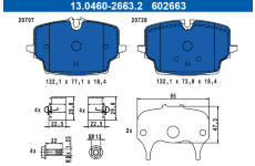 Sada brzdových platničiek kotúčovej brzdy ATE 13.0460-2663.2