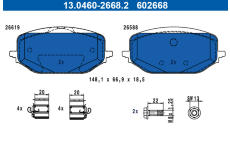Sada brzdových destiček, kotoučová brzda ATE 13.0460-2668.2