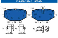 Sada brzdových platničiek kotúčovej brzdy ATE 13.0460-2674.2