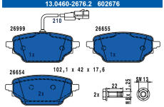 Sada brzdových platničiek kotúčovej brzdy ATE 13.0460-2676.2