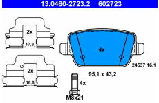 Sada brzdových platničiek kotúčovej brzdy ATE 13.0460-2723.2