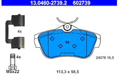 Sada brzdových platničiek kotúčovej brzdy ATE 13.0460-2739.2