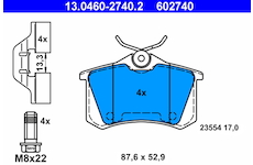 Sada brzdových destiček, kotoučová brzda ATE 13.0460-2740.2