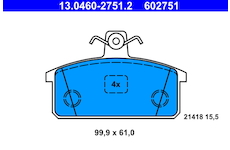 Sada brzdových destiček, kotoučová brzda ATE 13.0460-2751.2