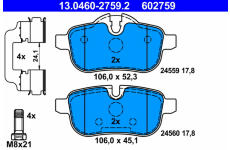 Sada brzdových platničiek kotúčovej brzdy ATE 13.0460-2759.2