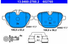 Sada brzdových platničiek kotúčovej brzdy ATE 13.0460-2760.2
