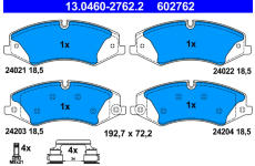 Sada brzdových destiček, kotoučová brzda ATE 13.0460-2762.2