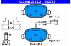 Sada brzdových destiček, kotoučová brzda ATE 13.0460-2763.2