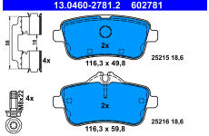 Sada brzdových destiček, kotoučová brzda ATE ATE 13.0460-2781.2