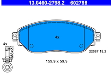 Sada brzdových destiček, kotoučová brzda ATE 13.0460-2798.2