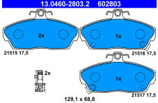 Sada brzdových platničiek kotúčovej brzdy ATE 13.0460-2803.2
