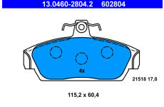 Sada brzdových destiček, kotoučová brzda ATE 13.0460-2804.2