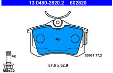 Sada brzdových platničiek kotúčovej brzdy ATE 13.0460-2820.2