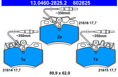 Sada brzdových destiček, kotoučová brzda ATE 13.0460-2825.2