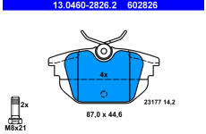 Sada brzdových platničiek kotúčovej brzdy ATE 13.0460-2826.2