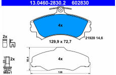 Sada brzdových destiček, kotoučová brzda ATE 13.0460-2830.2