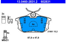 Sada brzdových platničiek kotúčovej brzdy ATE 13.0460-2831.2