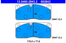 Sada brzdových platničiek kotúčovej brzdy ATE 13.0460-2843.2