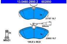 Sada brzdových destiček, kotoučová brzda ATE 13.0460-2850.2