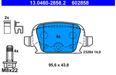 Sada brzdových platničiek kotúčovej brzdy ATE 13.0460-2858.2