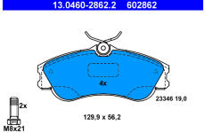 Sada brzdových platničiek kotúčovej brzdy ATE 13.0460-2862.2