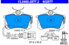 Sada brzdových platničiek kotúčovej brzdy ATE 13.0460-2877.2