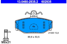 Sada brzdových destiček, kotoučová brzda ATE 13.0460-2935.2