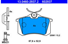 Sada brzdových platničiek kotúčovej brzdy ATE 13.0460-2937.2