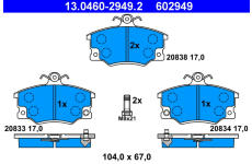 Sada brzdových platničiek kotúčovej brzdy ATE 13.0460-2949.2
