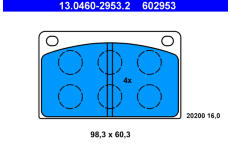 Sada brzdových platničiek kotúčovej brzdy ATE 13.0460-2953.2