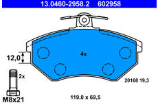 Sada brzdových platničiek kotúčovej brzdy ATE 13.0460-2958.2