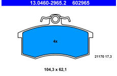 Sada brzdových platničiek kotúčovej brzdy ATE 13.0460-2965.2