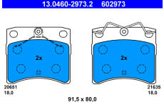 Sada brzdových platničiek kotúčovej brzdy ATE 13.0460-2973.2
