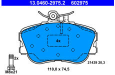 Sada brzdových platničiek kotúčovej brzdy ATE 13.0460-2975.2