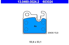 Sada brzdových platničiek kotúčovej brzdy ATE 13.0460-3024.2