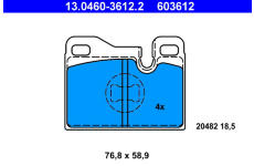 Sada brzdových destiček, kotoučová brzda ATE 13.0460-3612.2
