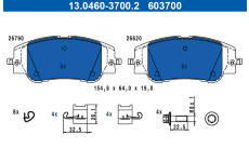Sada brzdových platničiek kotúčovej brzdy ATE 13.0460-3700.2