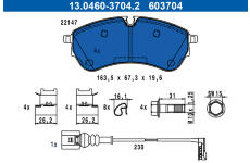 Sada brzdových platničiek kotúčovej brzdy ATE 13.0460-3704.2